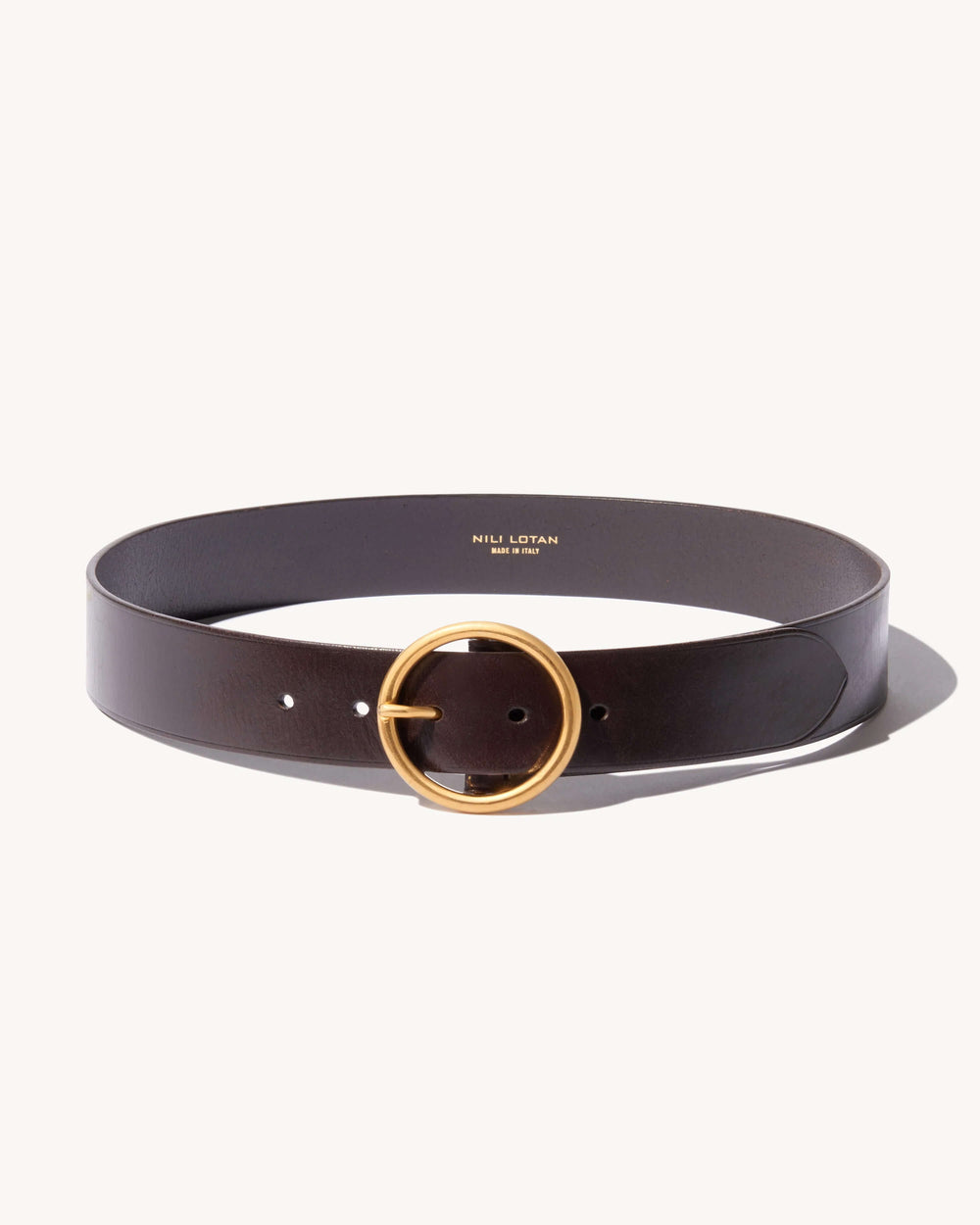 AVERY BELT IN DARK BROWN W/ANTIQUE BRASS BUCKLE