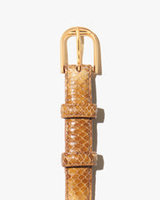 JANE BELT IN CAMEL SNAKESKIN W/ ANTIQUE GOLD