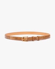 JANE BELT IN CAMEL SNAKESKIN W/ ANTIQUE GOLD