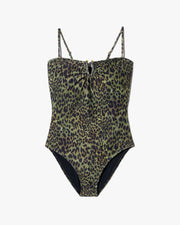 ONE PIECE BATHING SUIT IN ARMY GREEN LEOPARD