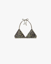 TRIANGLE BIKINI TOP IN ARMY GREEN LEOPARD