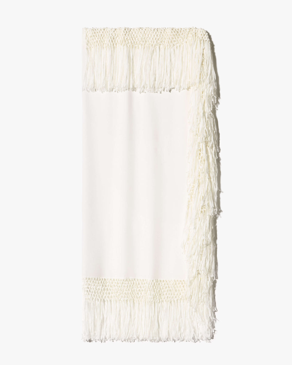 SQUARE SILK SCARF IN IVORY
