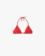 TRIANGLE HARDWARE BIKINI TOP IN RED