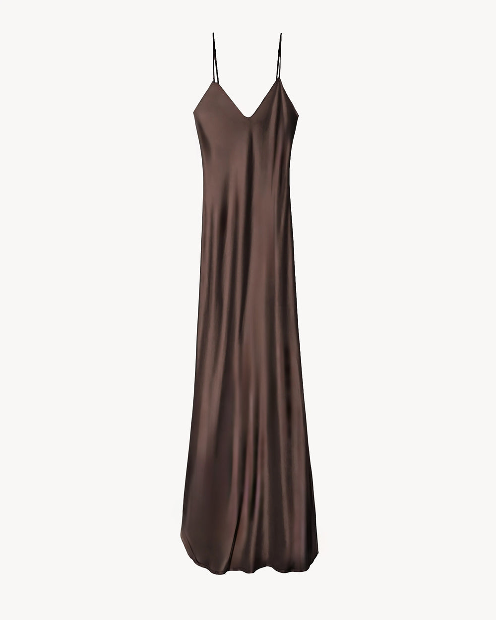 CAMI SILK GOWN IN DARK BROWN