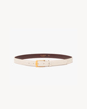DANA BELT IN IVORY W/ GOLD BUCKLE