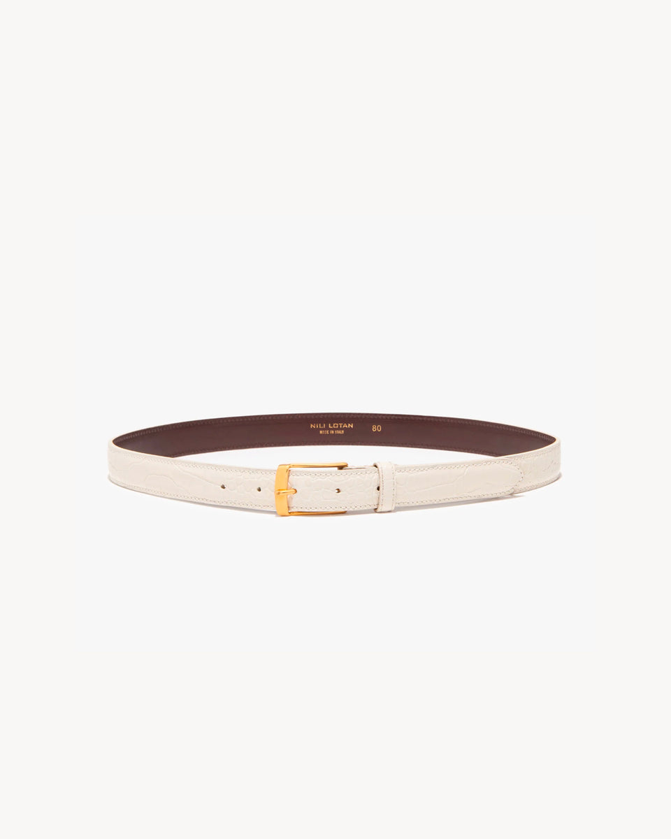 DANA BELT IN IVORY W/ GOLD BUCKLE
