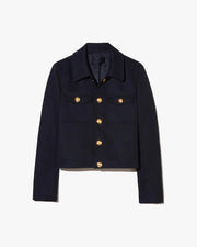 EDNA CROPPED WOOL JACKET IN BLACK