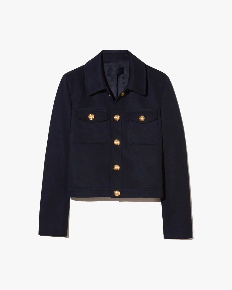 EDNA CROPPED WOOL JACKET IN BLACK