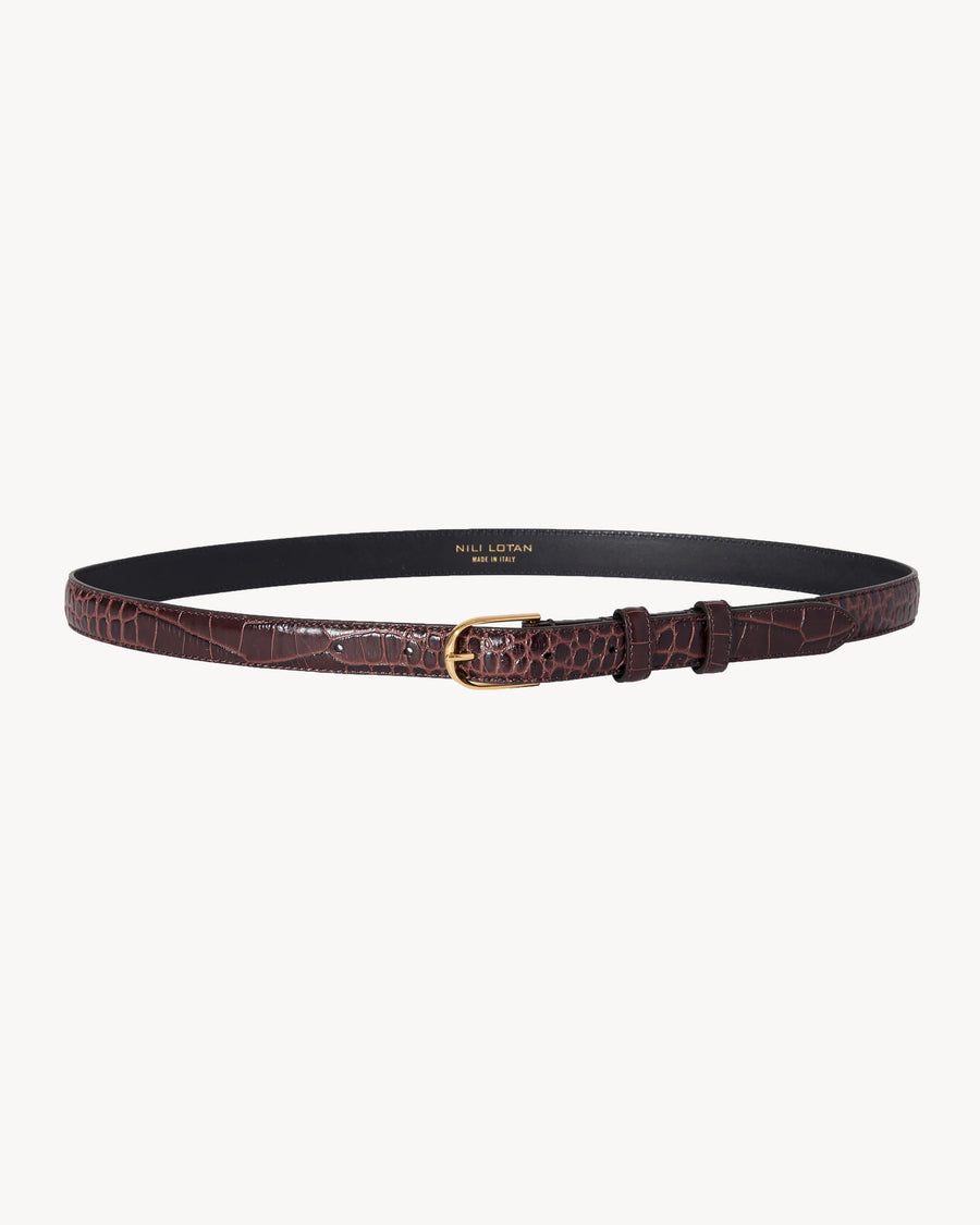 DARK BROWN W/SHINY BRASS BUCKLE