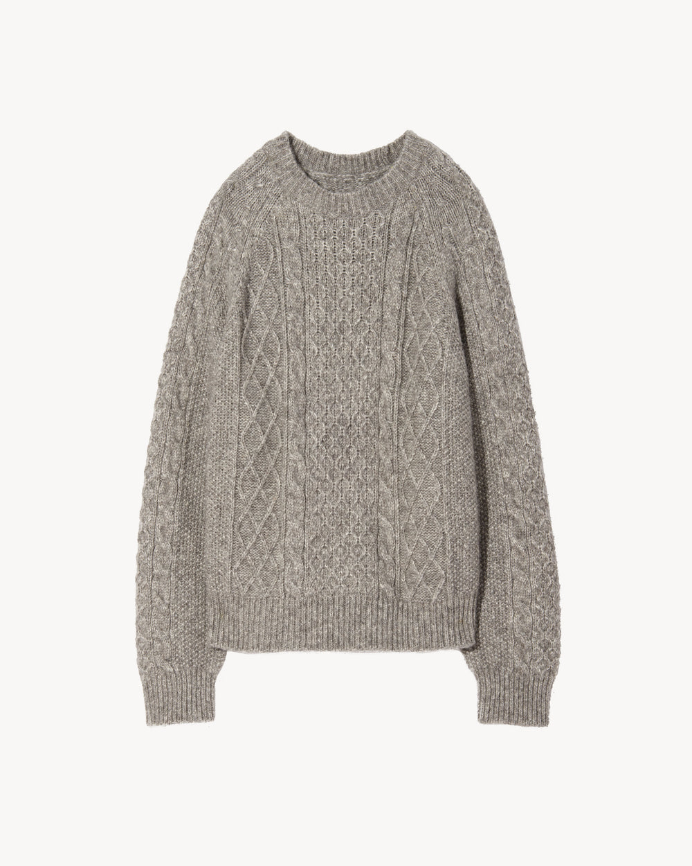 CARRAN SWEATER IN GREY MELANGE