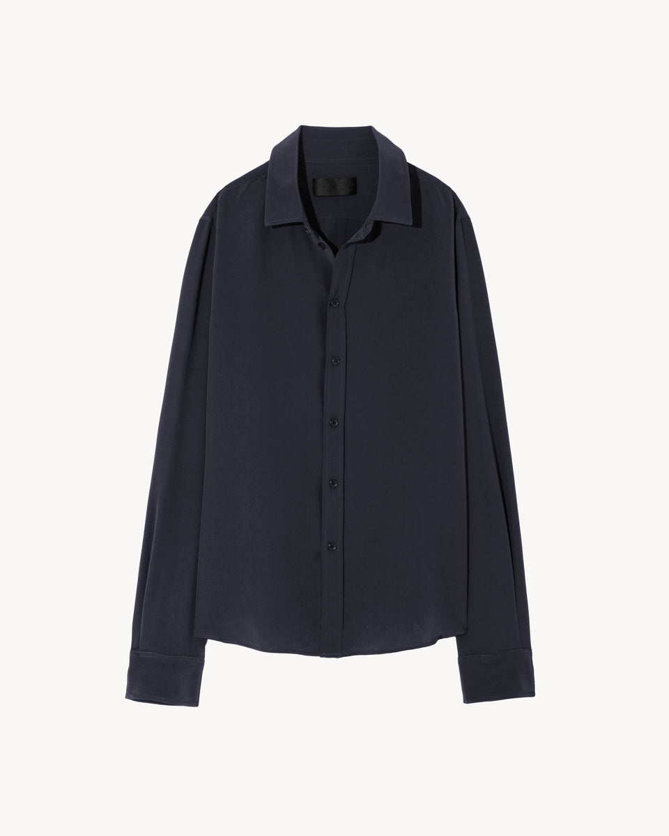 GAIA SILK SHIRT IN MARINE BLUE