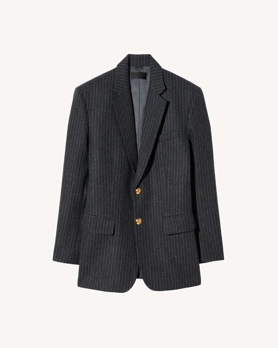 GREY MELANGE PINSTRIPE