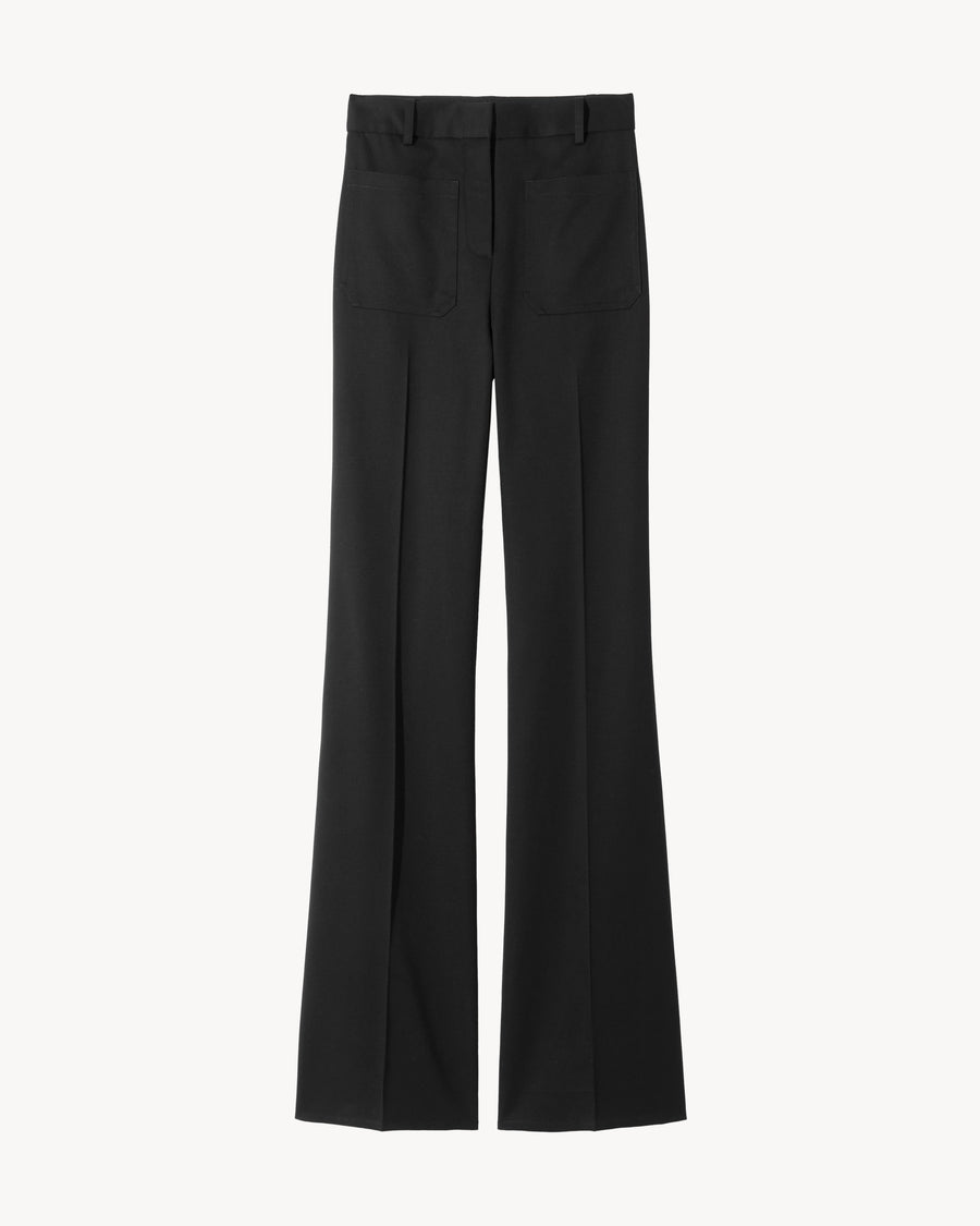 Wool gabardine straight pants
