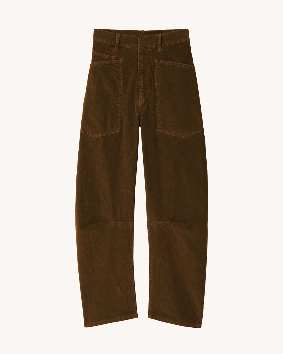 SHON CORDUROY PANT IN CIGAR BROWN