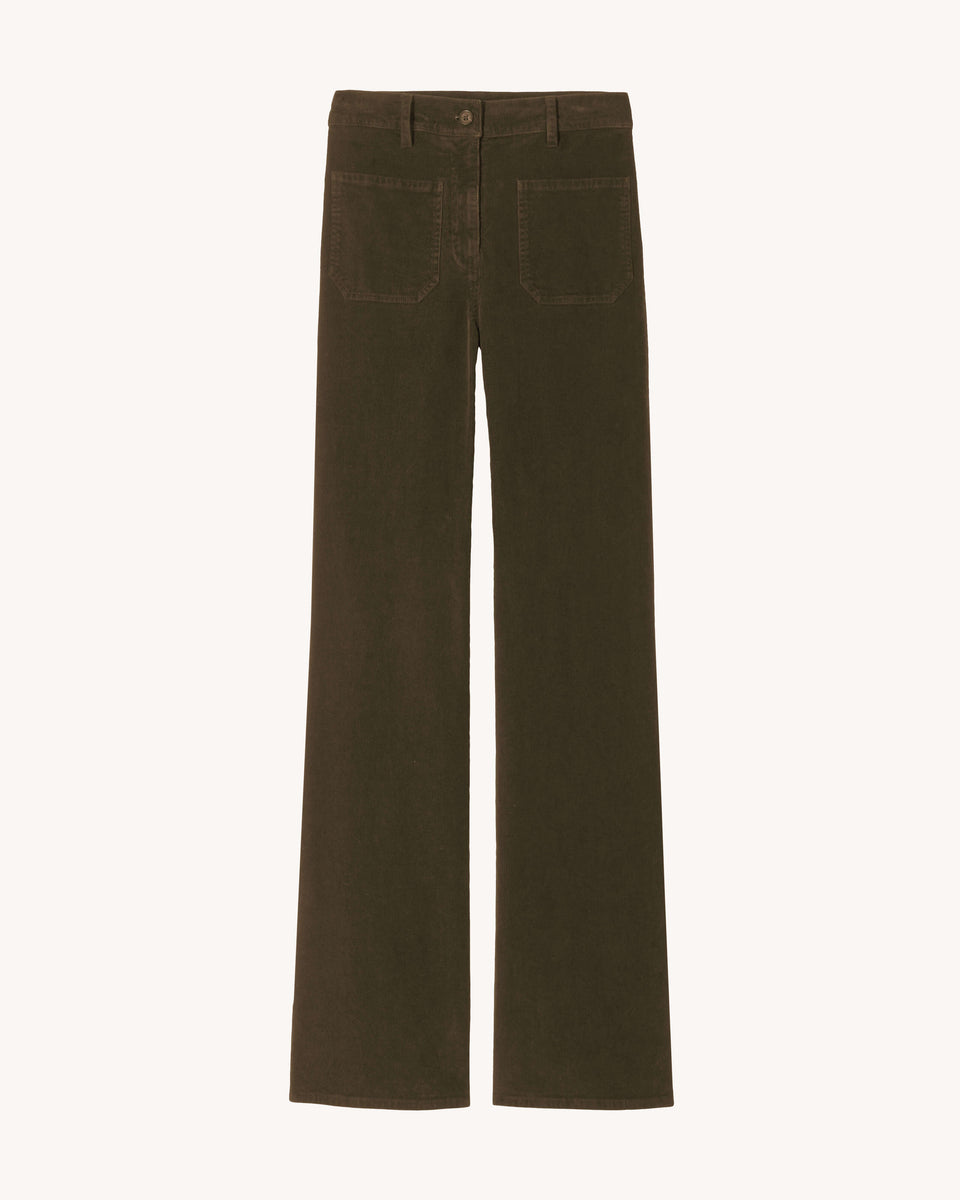 FLORENCE CORDUROY PANT IN DARK UMBER
