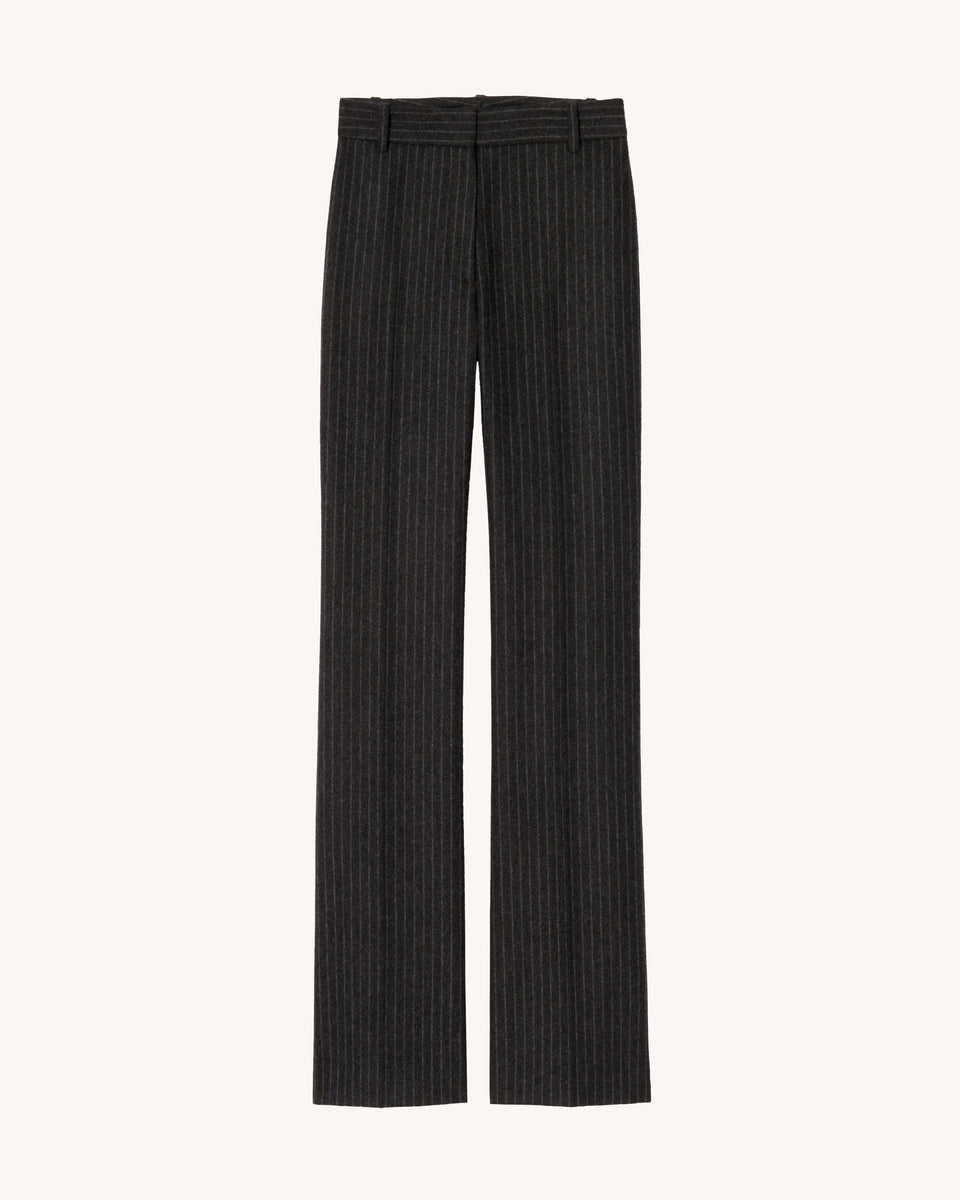 CORETTE PANT IN CHARCOAL PINSTRIPE