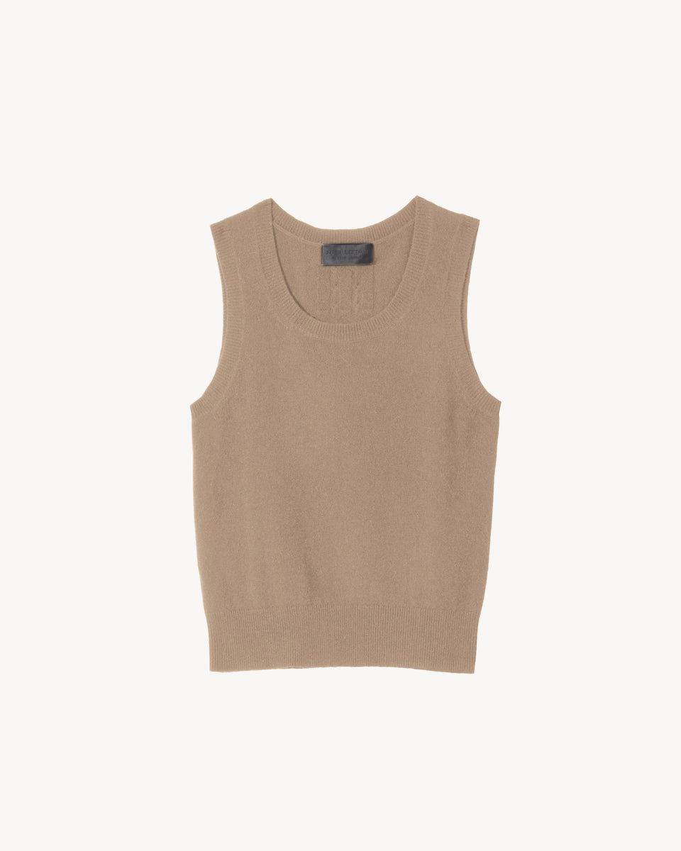 MAY CASHMERE TANK IN ARABIAN SAND