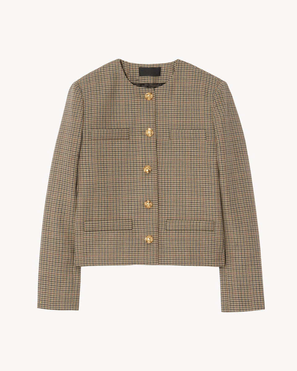 SLOANE JACKET IN HUNTER CHECK