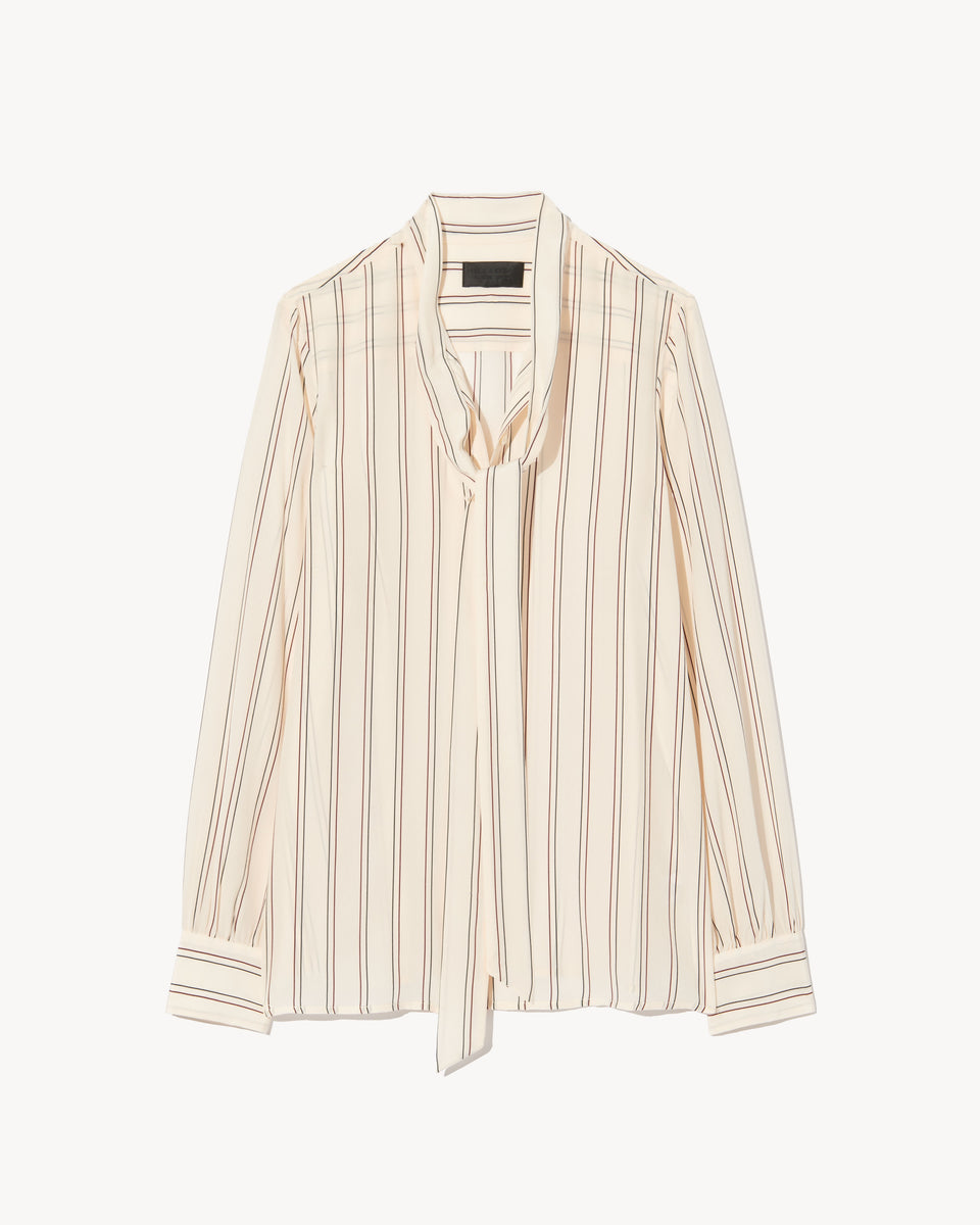 IRINA SILK BLOUSE IN VINTAGE STRIPES