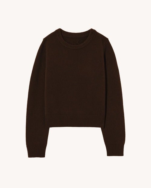 POPPY CASHMERE SWEATER IN ESPRESSO