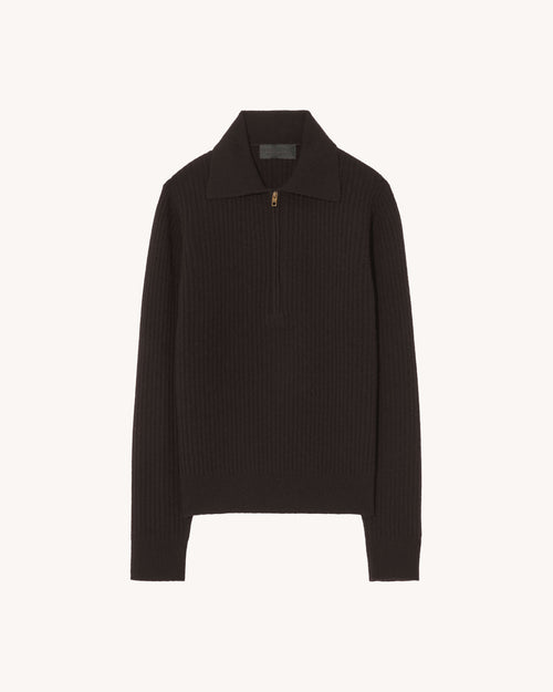 BRAXTON SWEATER IN DARK BROWN