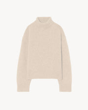 TABITHA CASHMERE SWEATER IN BEIGE MELANGE