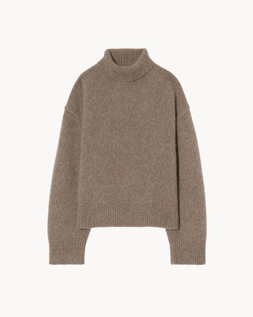 TABITHA CASHMERE SWEATER IN PEAT MELANGE