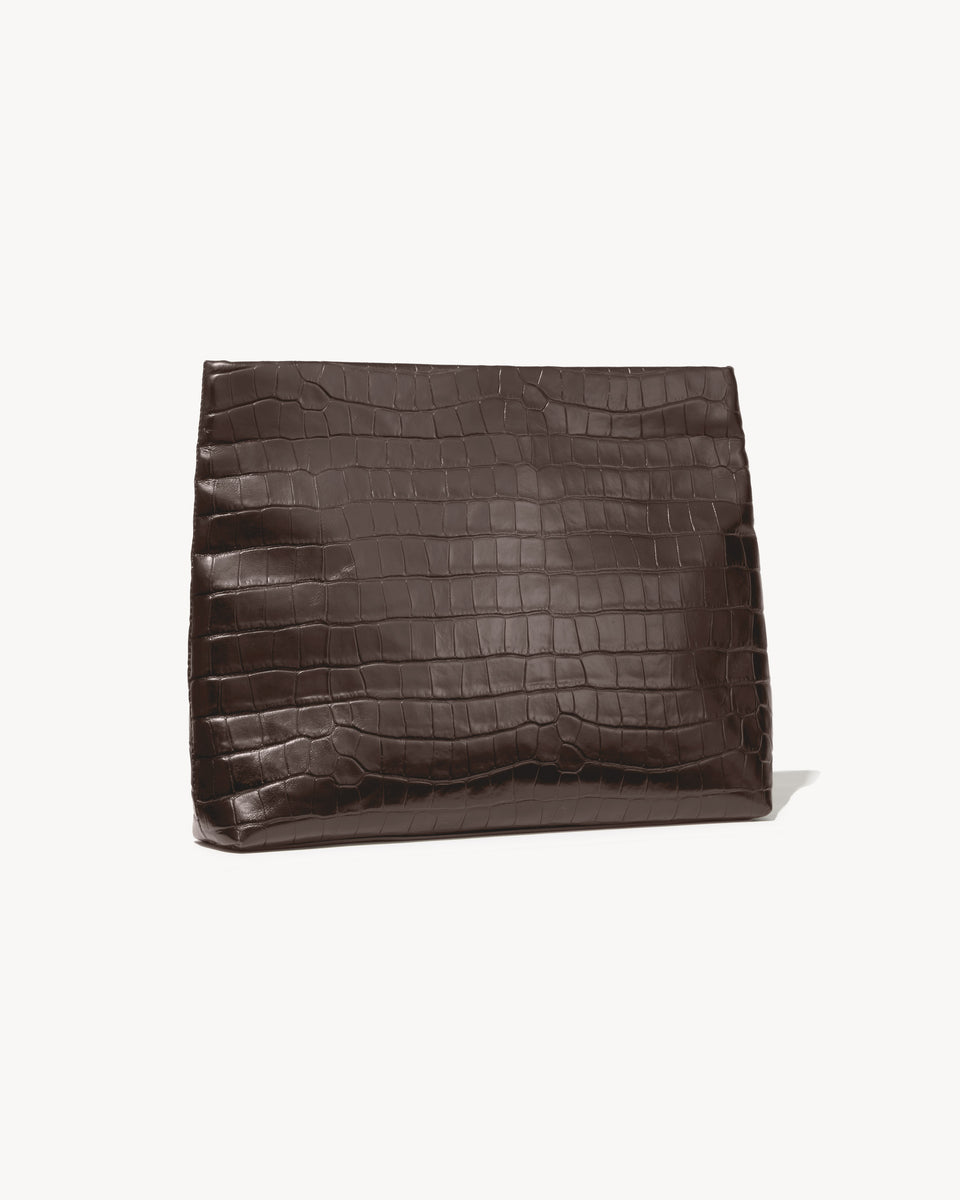 JERRY CLUTCH IN CHOCOLATE BROWN