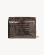 JERRY CLUTCH IN CHOCOLATE BROWN