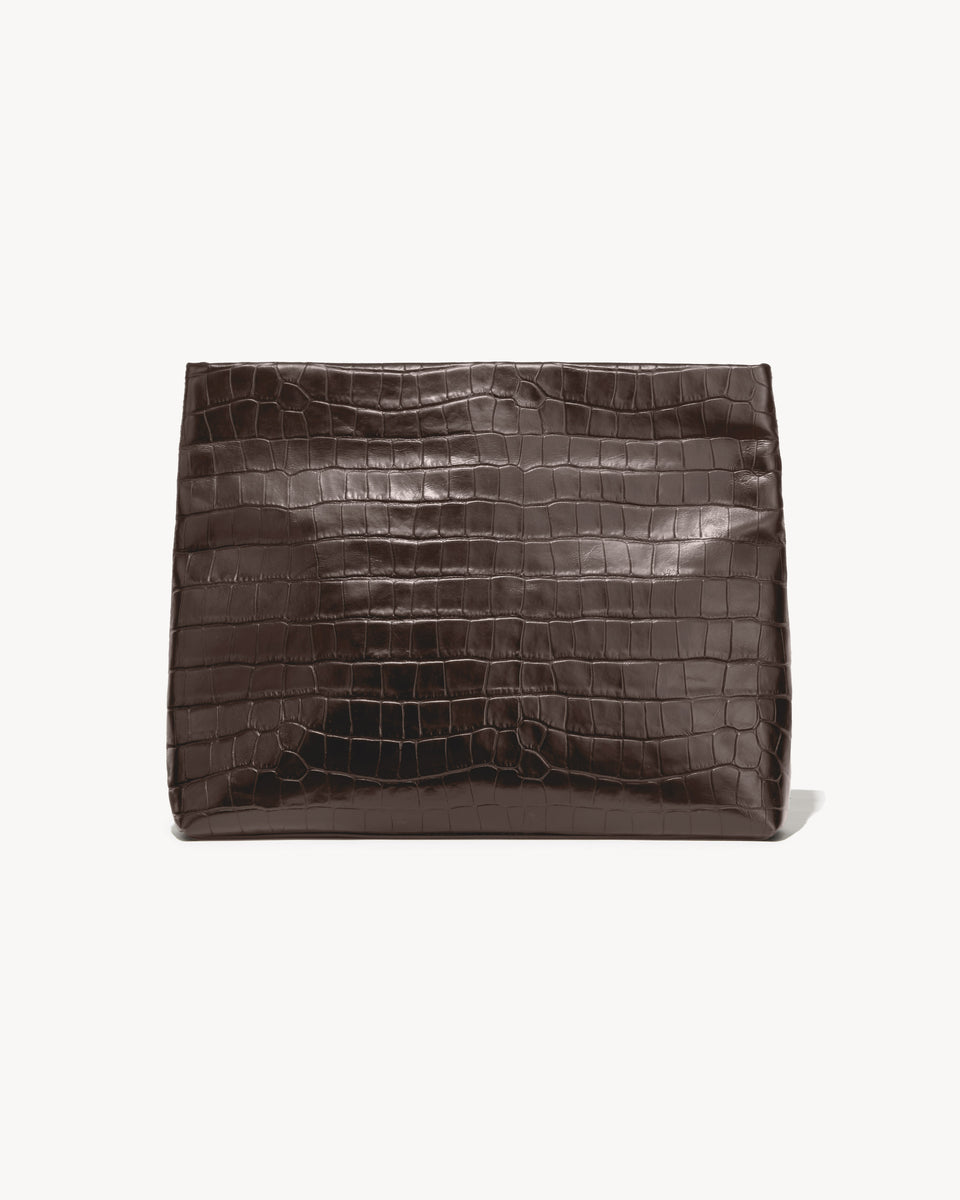 JERRY CLUTCH IN CHOCOLATE BROWN