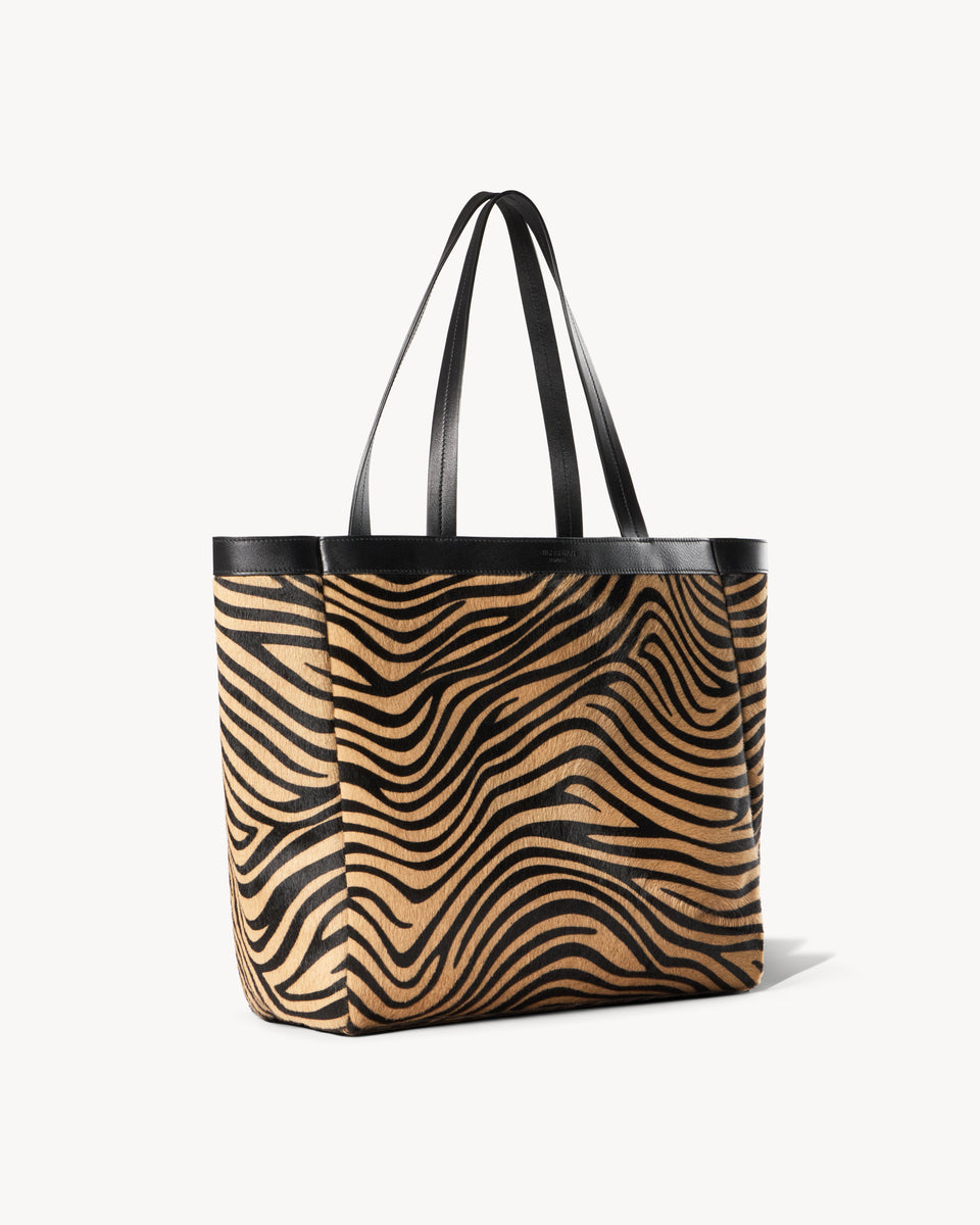 MEDIUM LOREN BAG IN KHAKI/BLACK ZEBRA