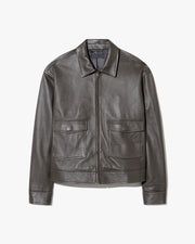 MAJORCA LEATHER JACKET IN DARK MOSS