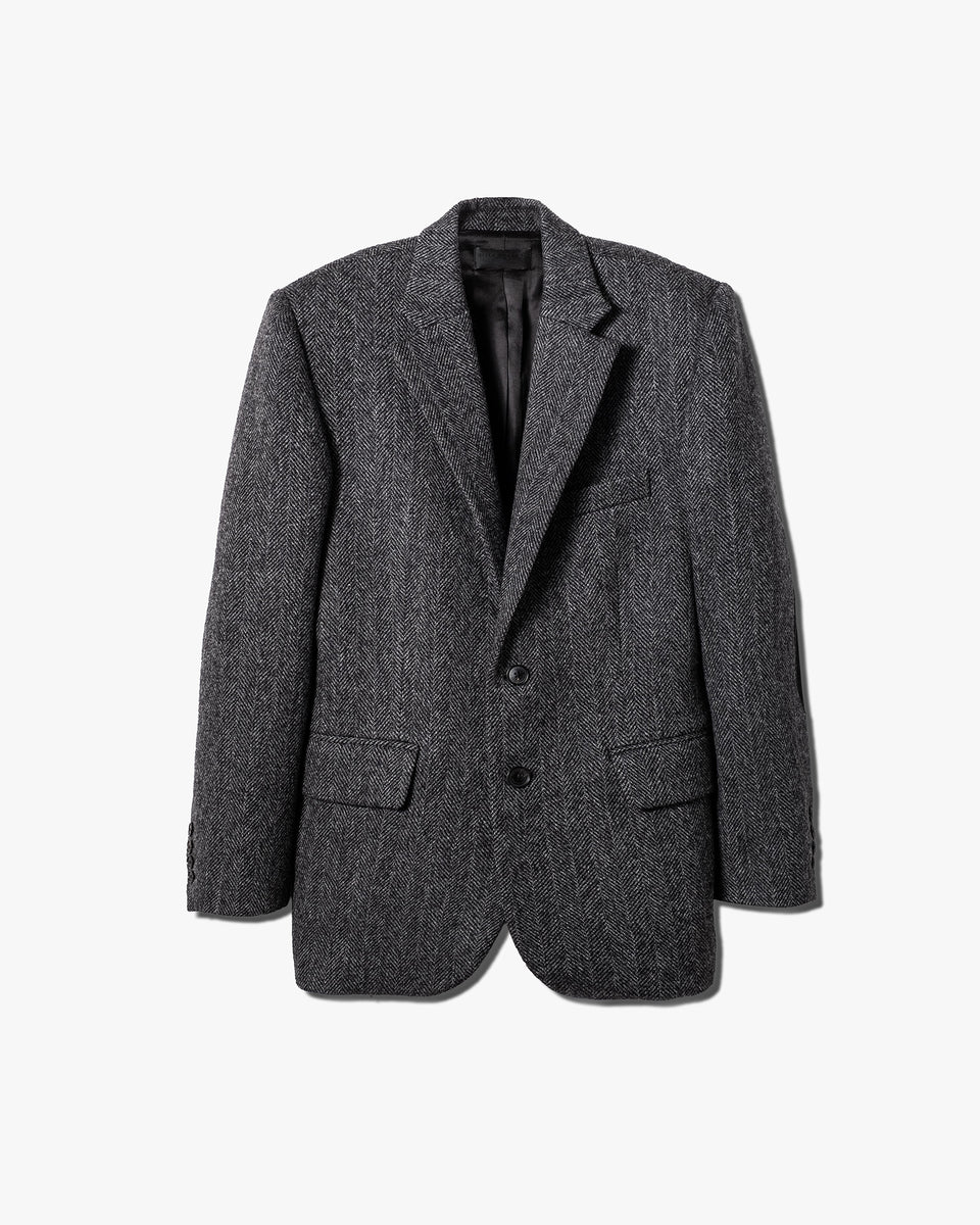 ROY BLAZER IN CHARCOAL HERRINGBONE