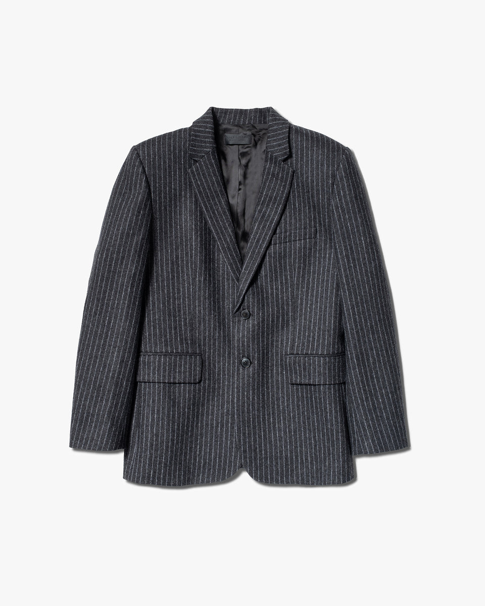 ROY BLAZER IN CHARCOAL PINSTRIPE