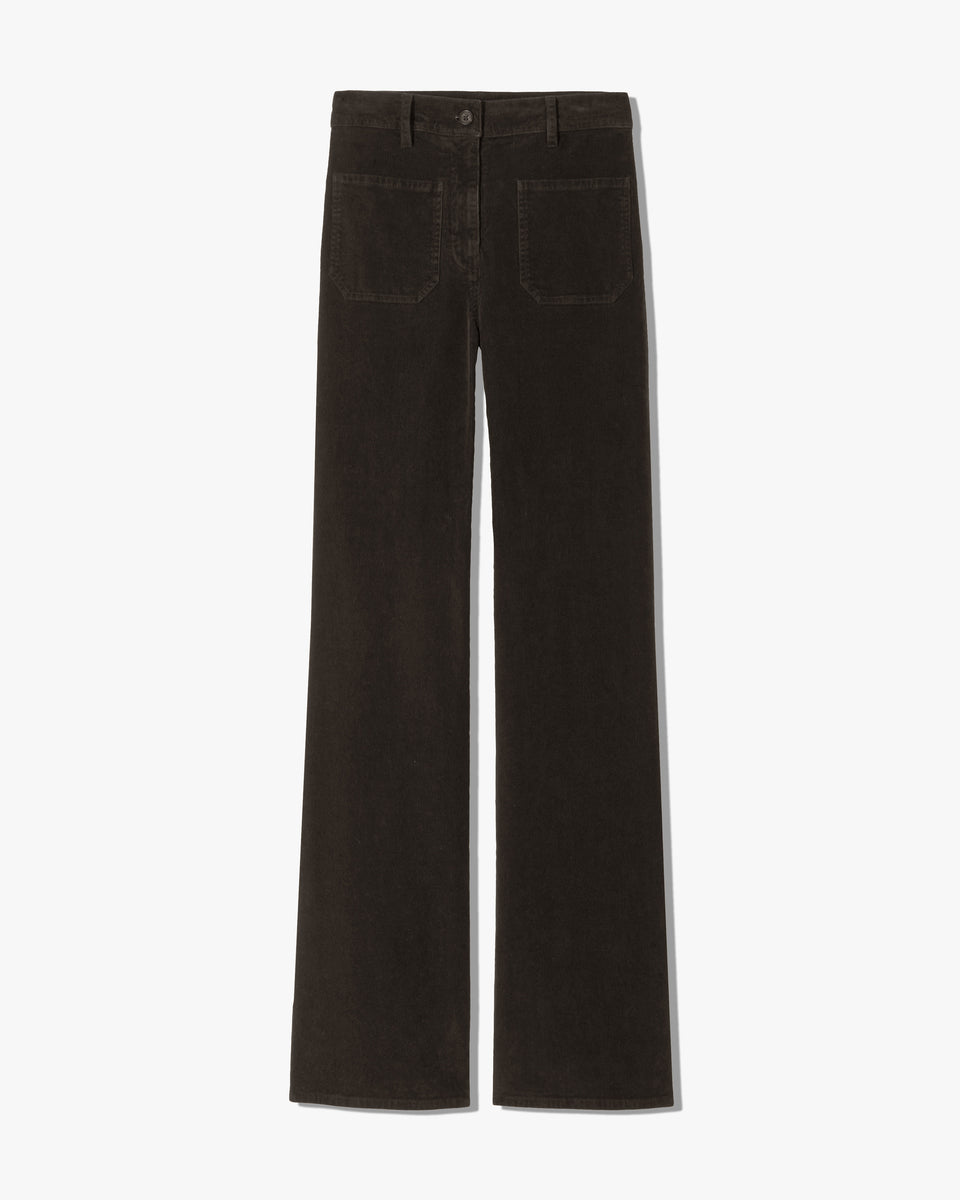 FLORENCE CORDUROY PANT IN CHOCOLATE BROWN