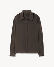 SIMONE SILK SHIRT IN CHOCOLATE BROWN