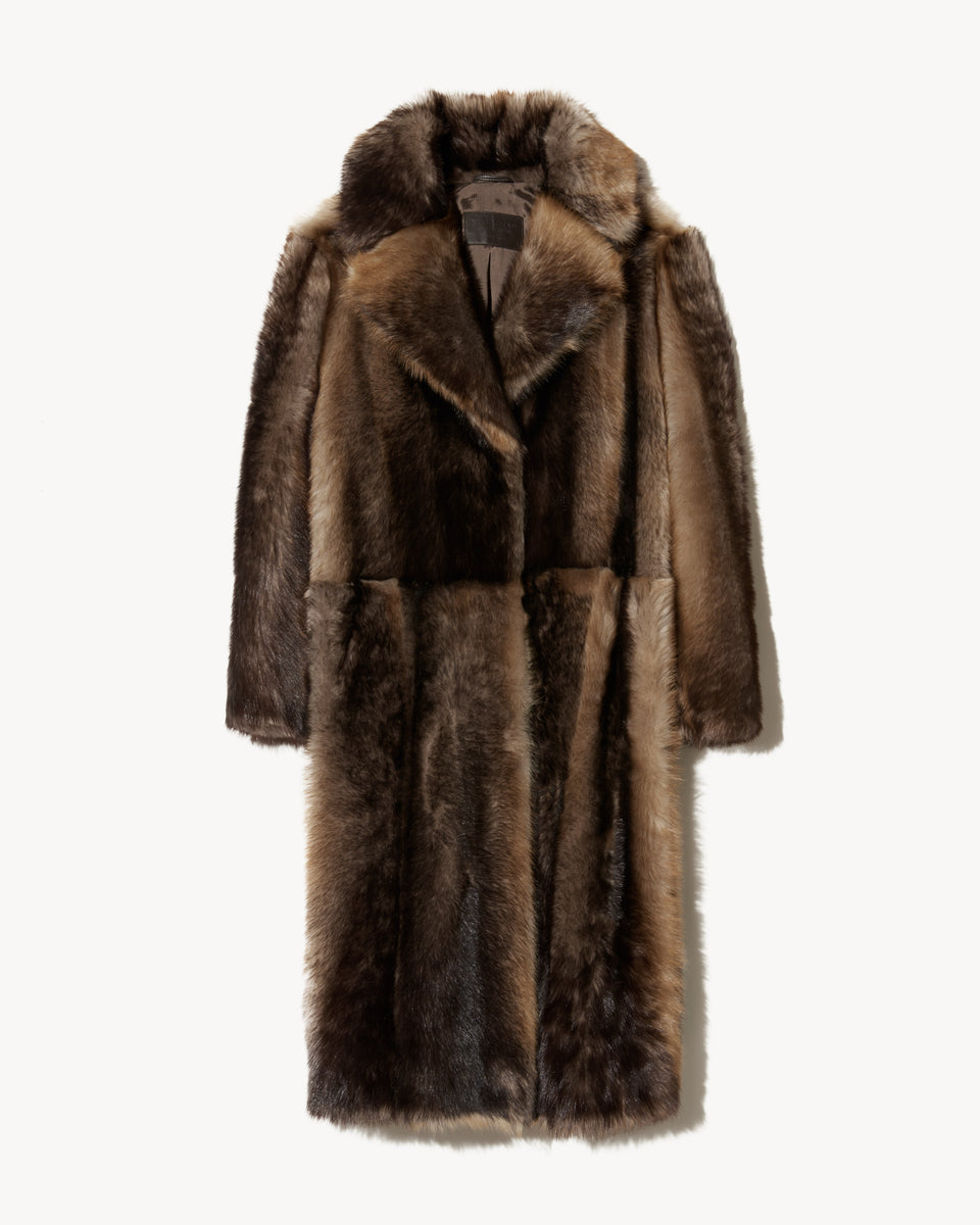 INGRID SHEARLING COAT IN BROWN