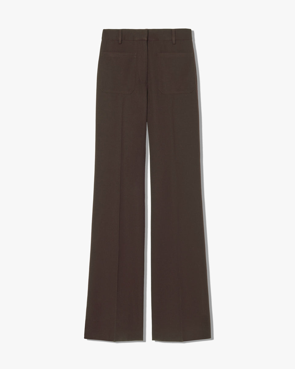 CHRISTOPHE WOOL PANT IN CHOCOLATE BROWN