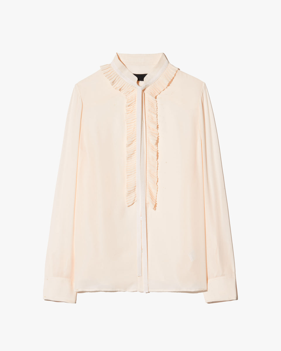 BERTILLE SILK SHIRT IN IVORY W/IVORY