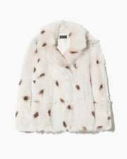 CAPUCINE SHEARLING JACKET IN IVORY/CHOCOLATE