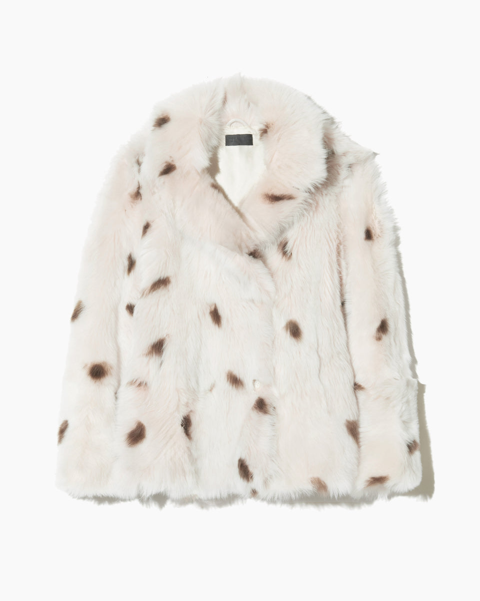 CAPUCINE SHEARLING JACKET IN IVORY/CHOCOLATE