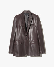 BELMONDE LEATHER TAILORED JACKET IN BORDEAUX