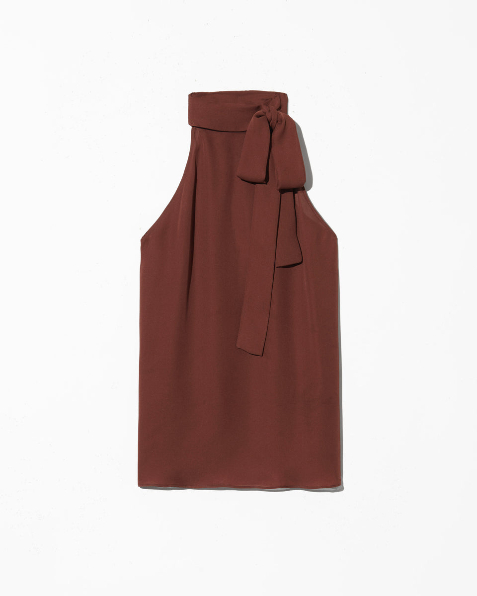 ALLA HALTERNECK TOP IN BURGUNDY