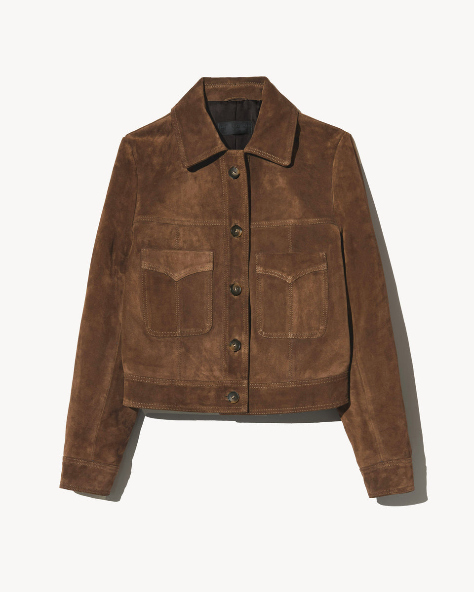 SUSANNAH SUEDE JACKET IN HAZELNUT