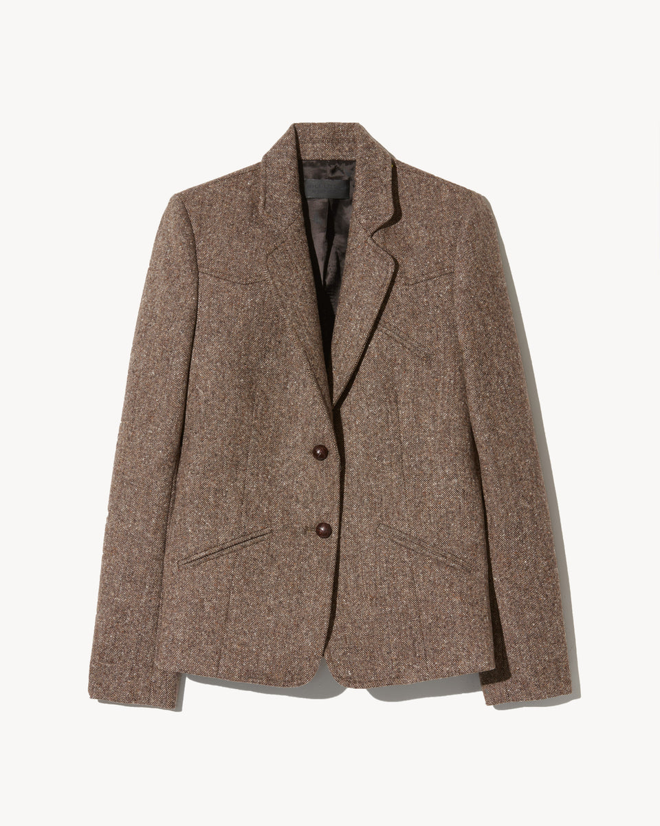 LYON JACKET IN BROWN DONEGAL