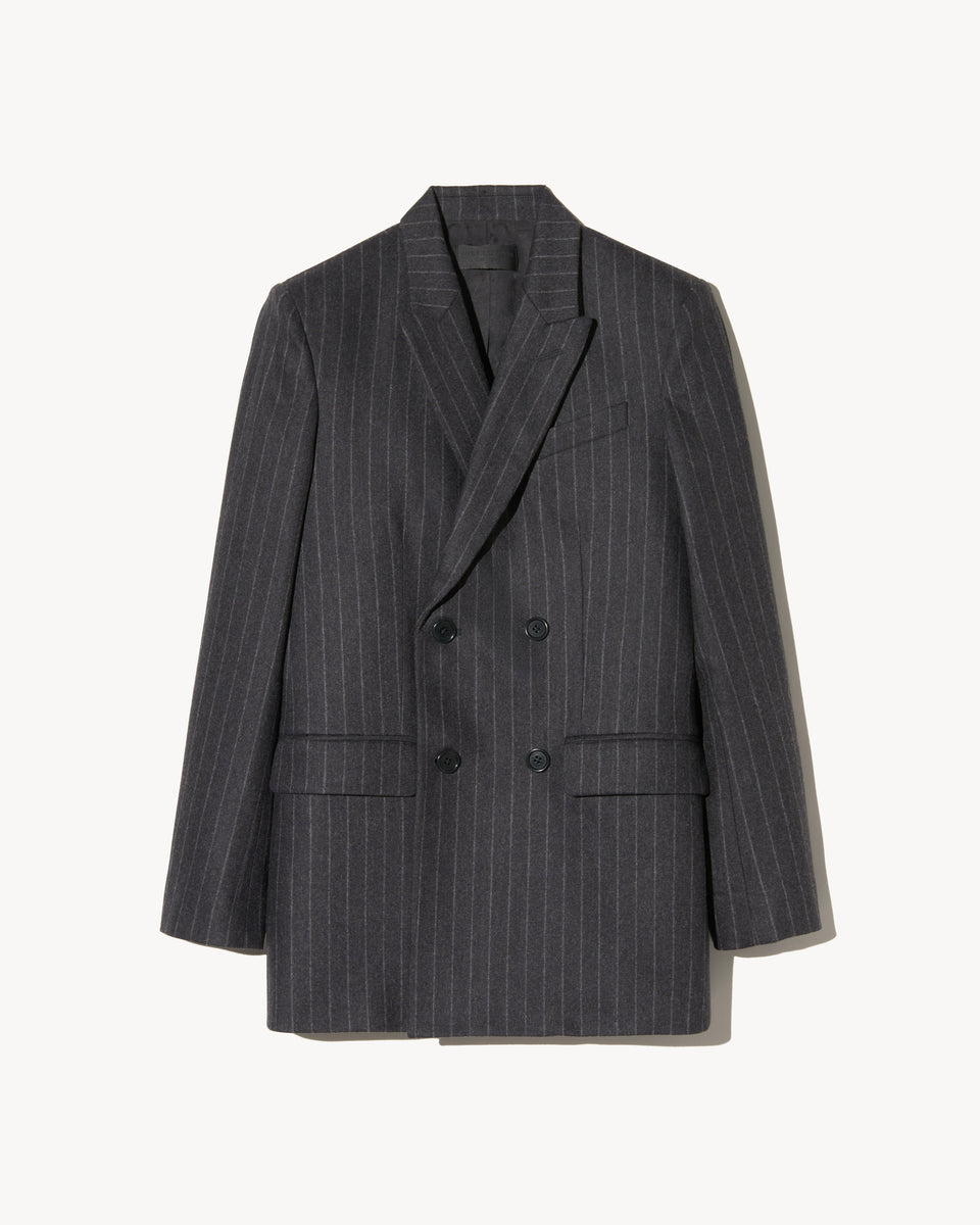 DAVIS BLAZER IN CHARCOAL PINSTRIPE