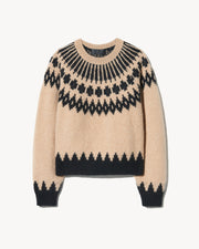 ALENA SWEATER IN LIGHT CAMEL FAIR ISLE