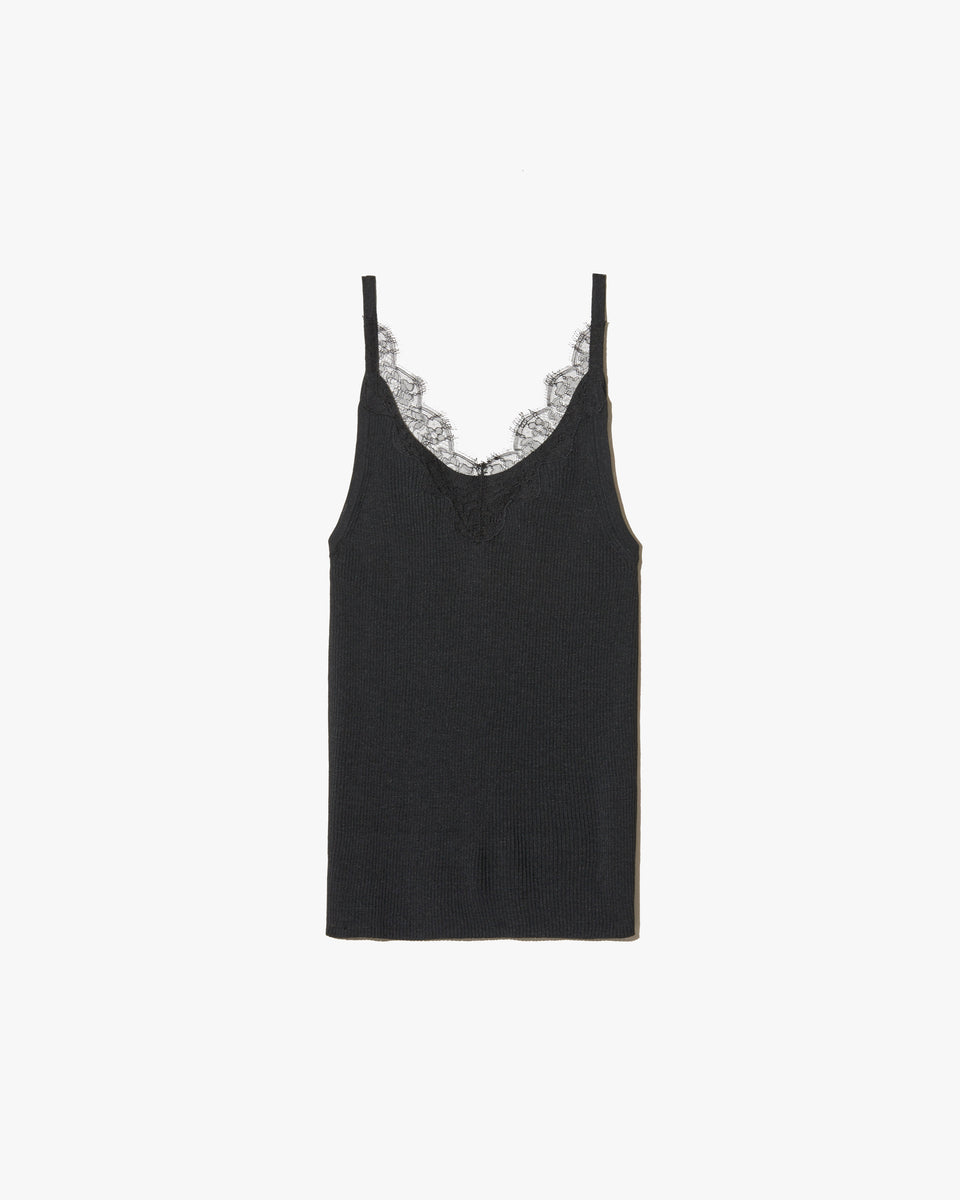 ARONIA SILK TANK IN BLACK