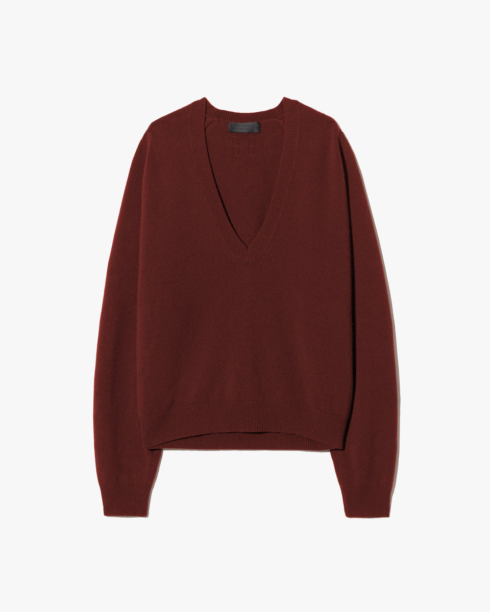 FERON CASHMERE SWEATER IN DARK RUST