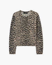 LAEVIN CASHMERE SWEATER IN TAUPE/BLACK CHEETAH